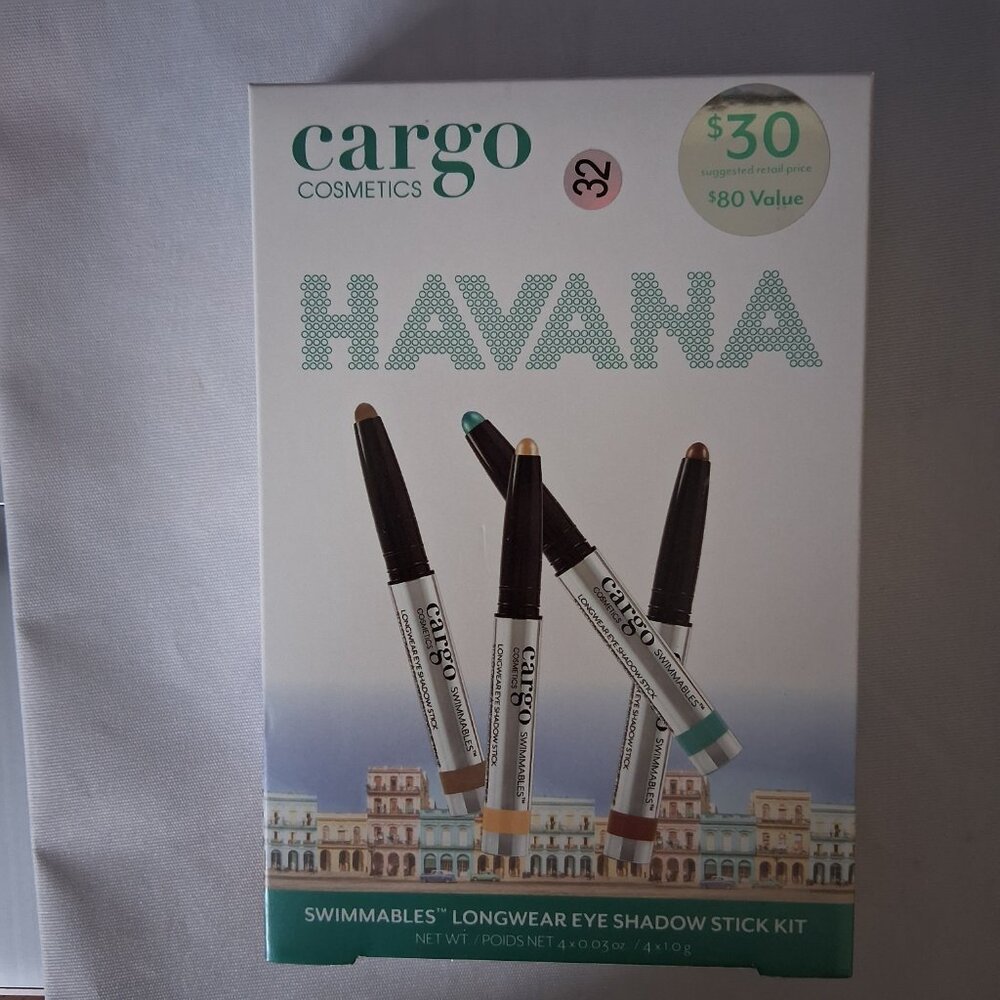 Cargo Cosmetics Havana Eye Shadow Stick Kit Longwear Swimmables NIB